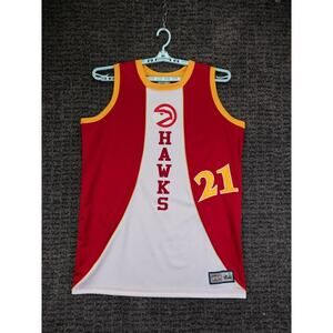 Vintage Atlanta Hawks Jersey Mens XL Red White Dominique Wilkins 21 NBA Majestic